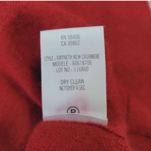 Theory Gwyneth Cashmere Button Down Short Sleeve Cardigan in Red Size P/0 - Picture 11 of 14